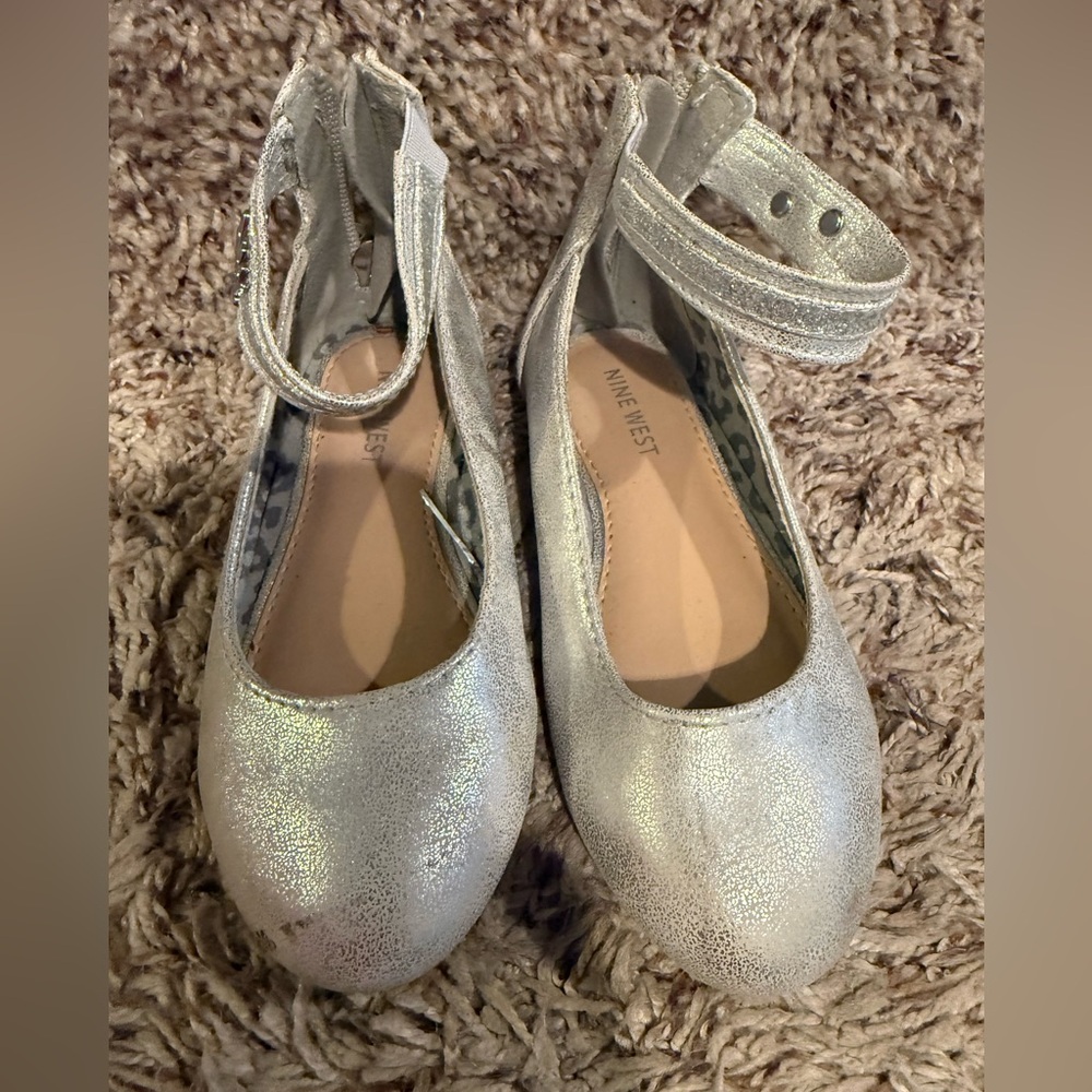 Nine West Kids Shimmering Silver Dress Shoes